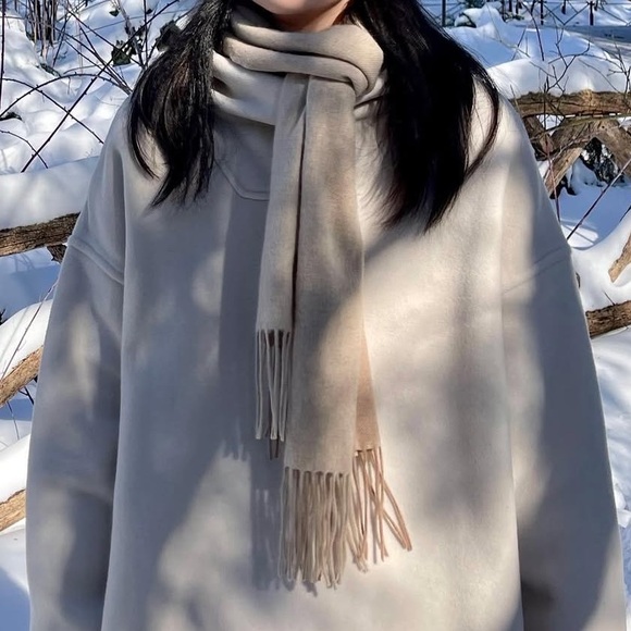 COS Cream Textured Wool Hoodie - Picture 2 of 6